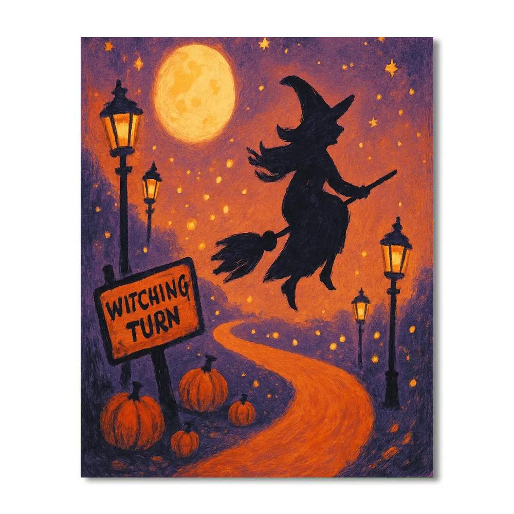 Lantern Row At Witching Turn paint by number