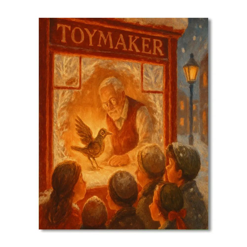 Frosted Toymakers Window paint by number