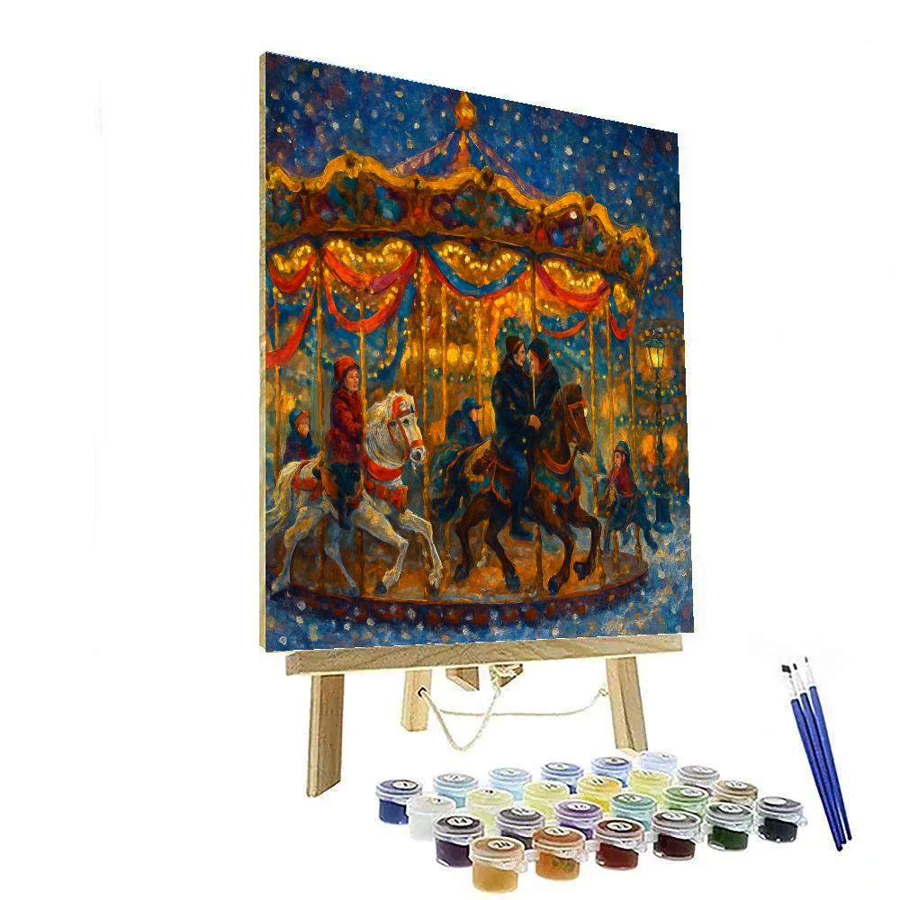 Ribboned Carousel Of Lights paint by numbers