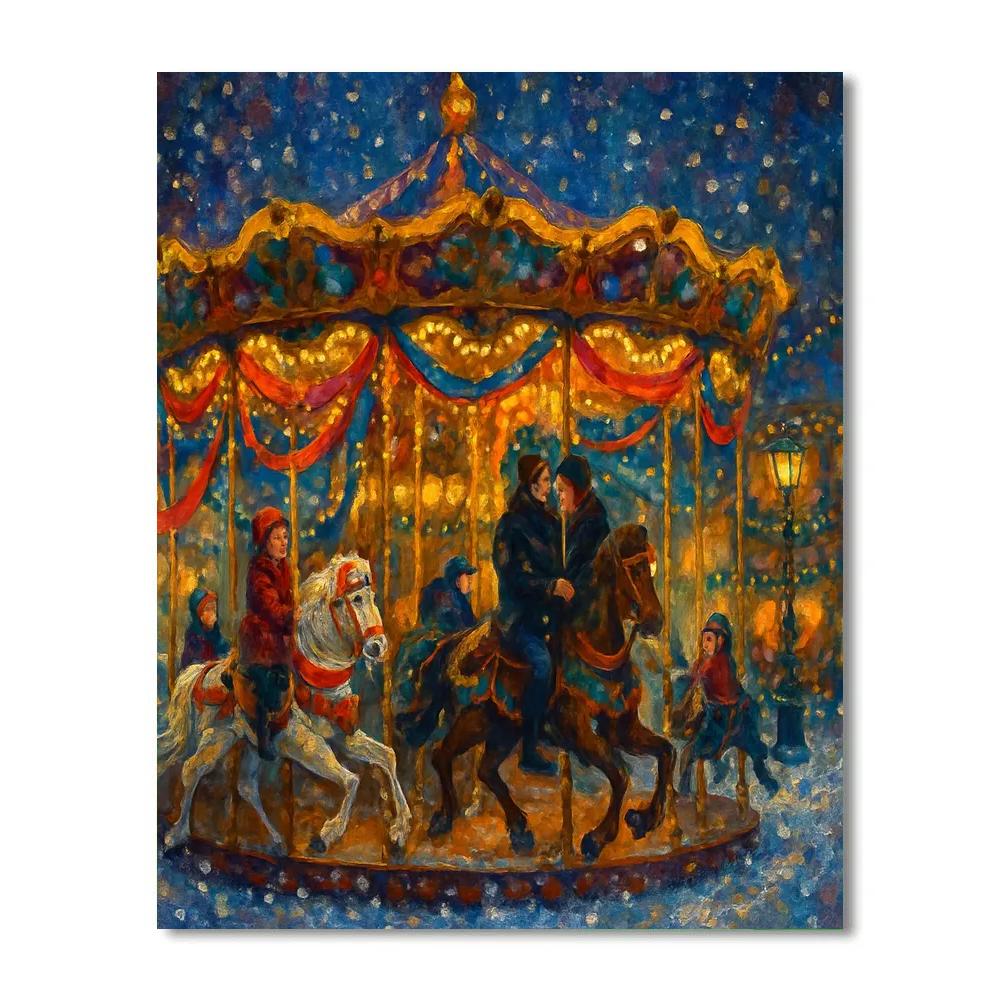 Ribboned Carousel Of Lights paint by numbers