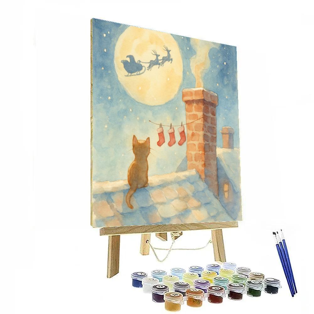 Moonlit Chimney Climb Paint by numbers art