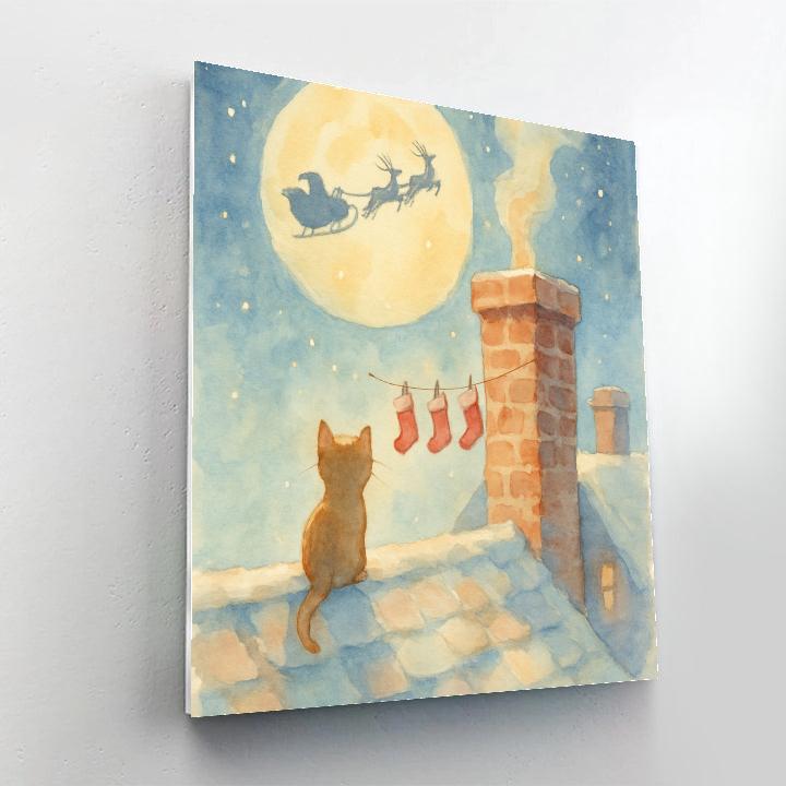 Moonlit Chimney Climb Paint by numbers art