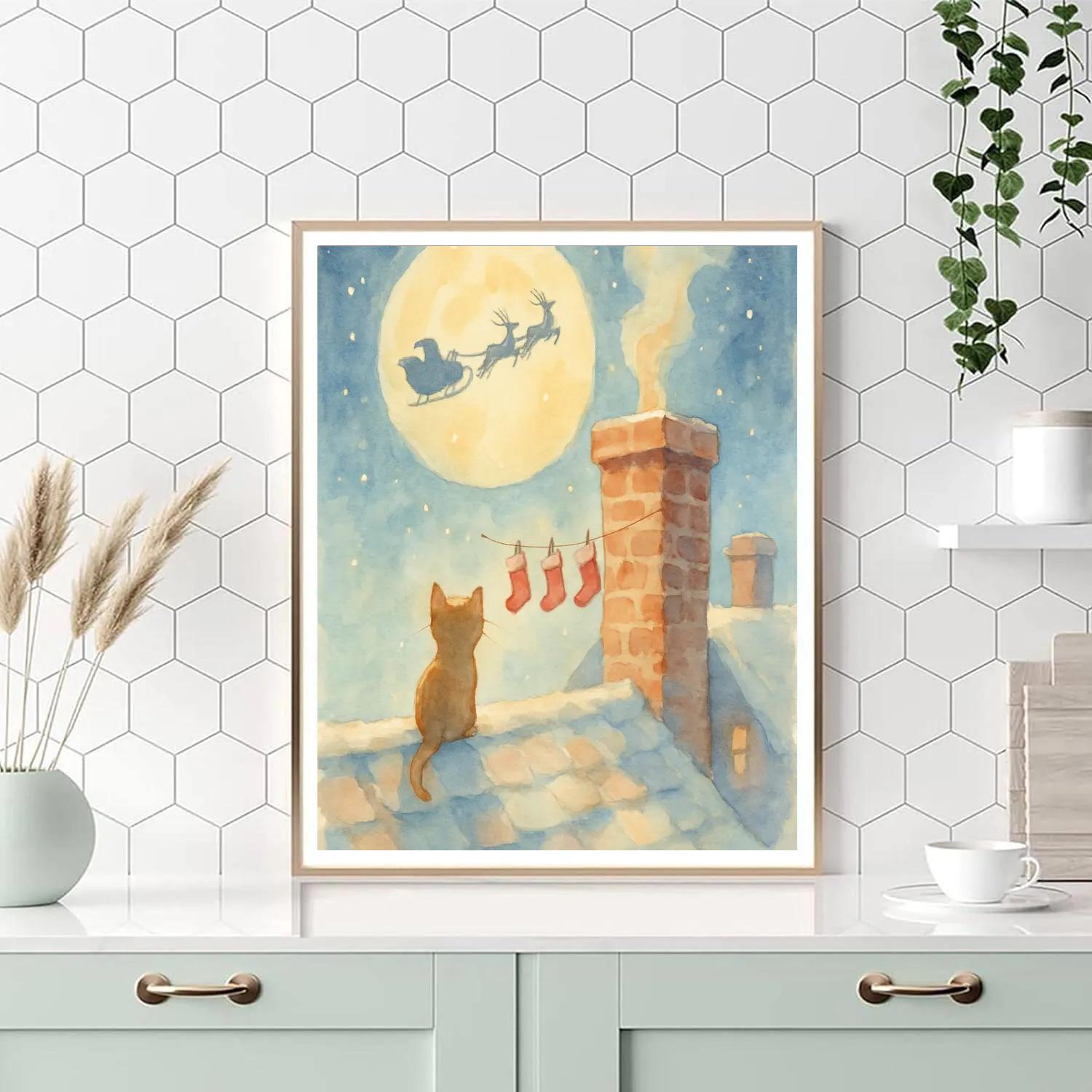 Moonlit Chimney Climb Paint by numbers art