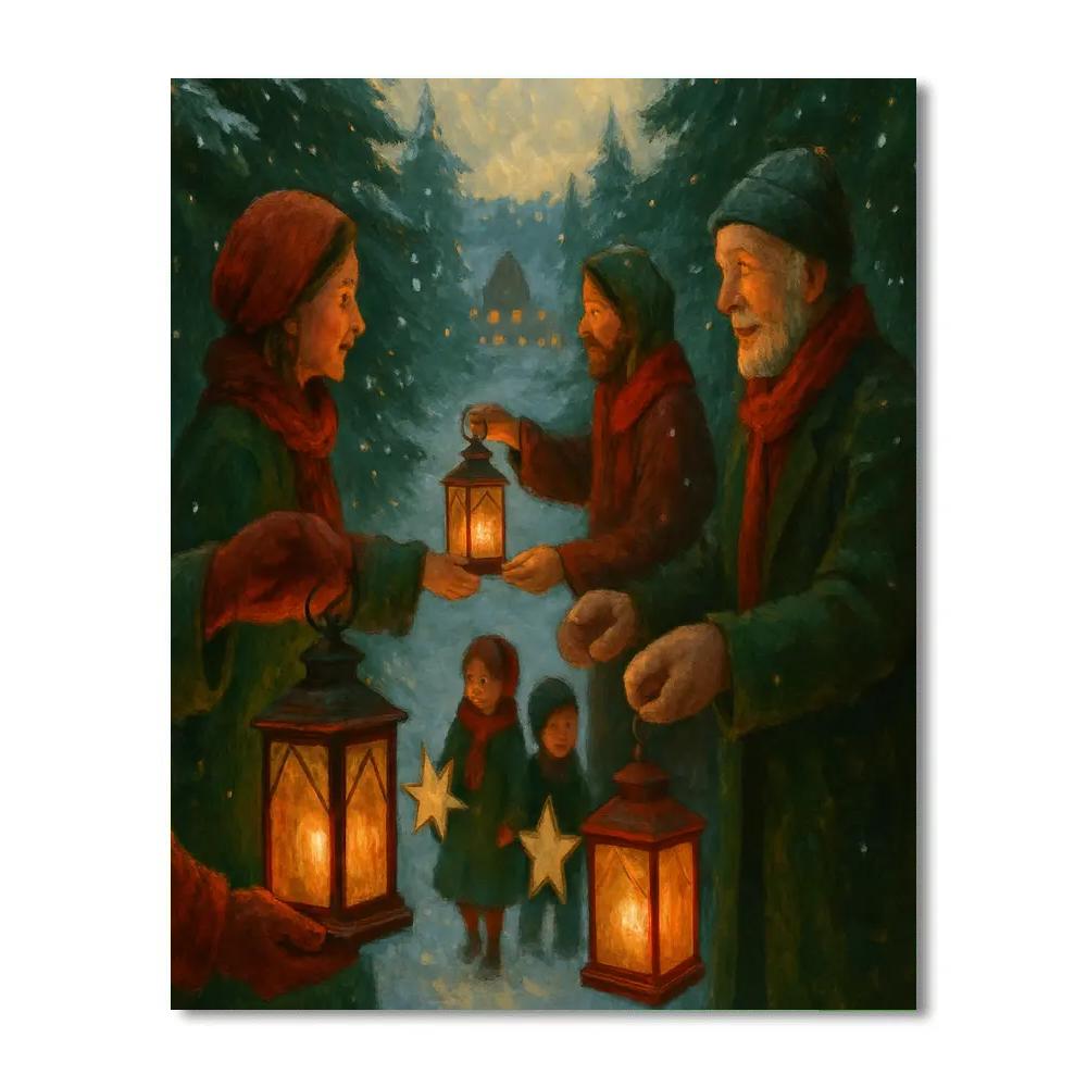 Fir Lane Lantern Exchange paint by number