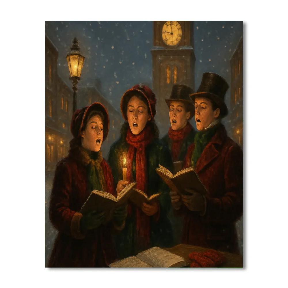 Velvet Night Carolers Number painting