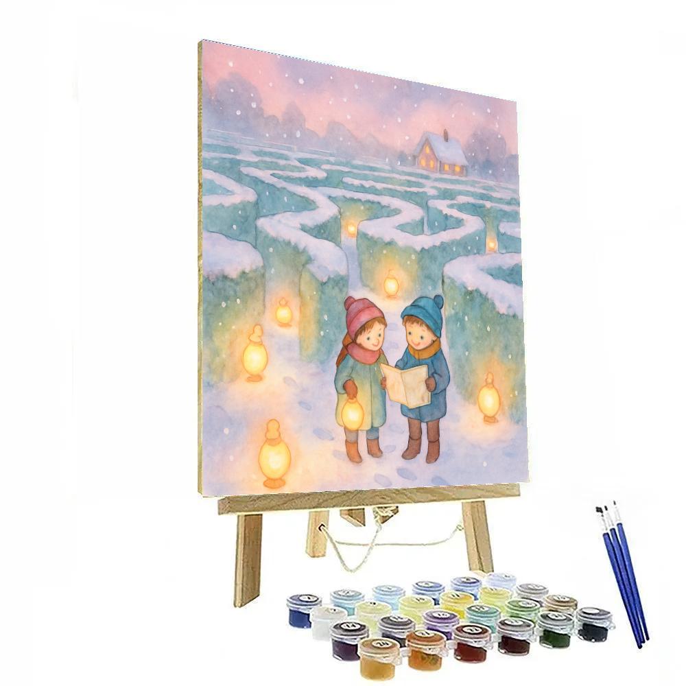 Kinder Lantern Labyrinth Number painting