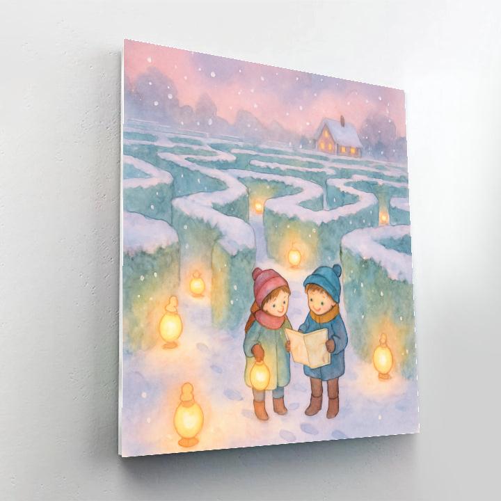 Kinder Lantern Labyrinth Number painting