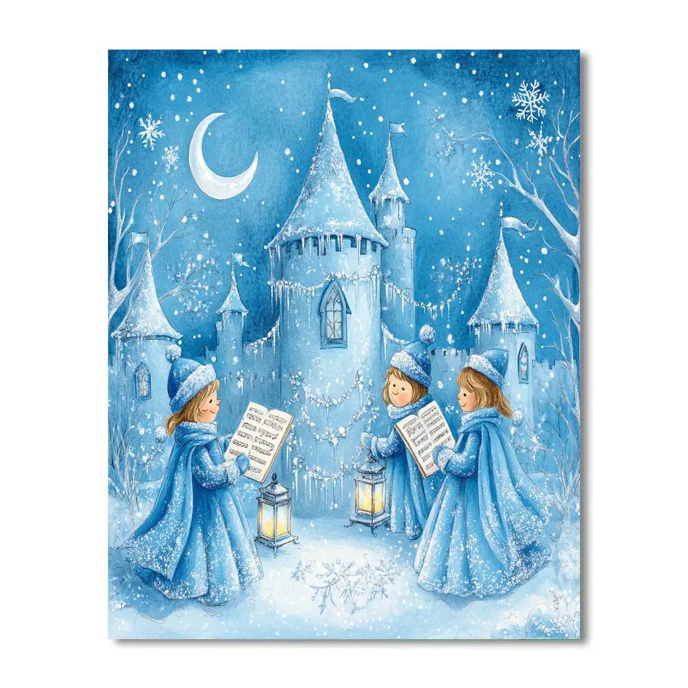 Frozen Castle Carolers paint by numbers