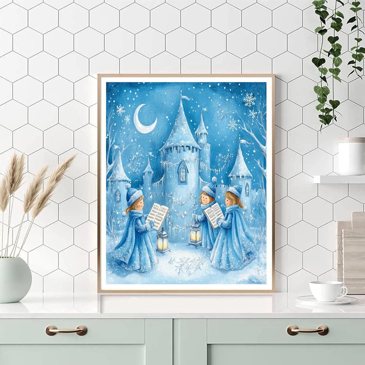 Frozen Castle Carolers paint by numbers