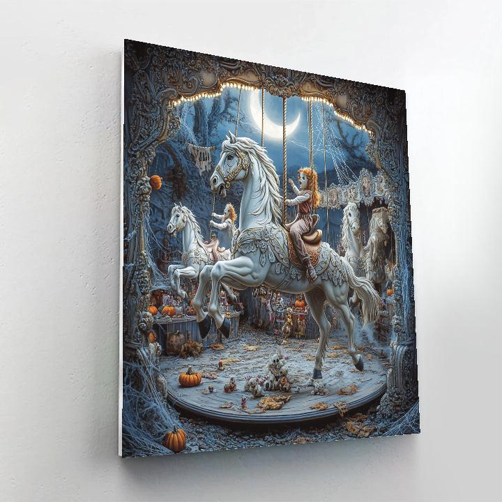 Midnight Carousel With Haunted Horses Paint by numbers kits