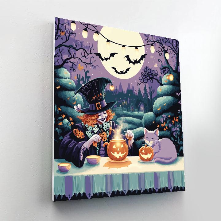 Haunted Tea Party With Mad Hatter And Cheshire Cat DIY paint by numbers
