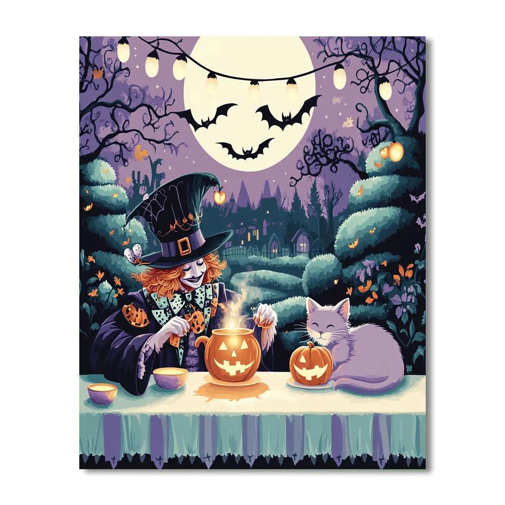 Haunted Tea Party With Mad Hatter And Cheshire Cat DIY paint by numbers