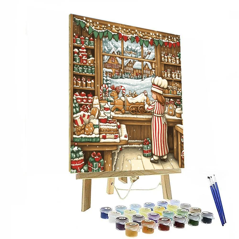 Goofy Gingerbread Workshop Numbered painting kits
