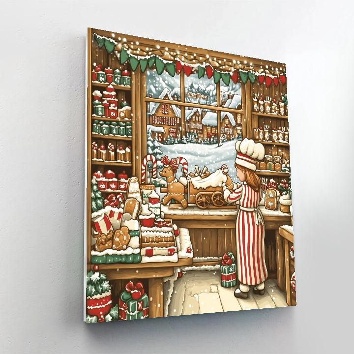 Goofy Gingerbread Workshop Numbered painting kits
