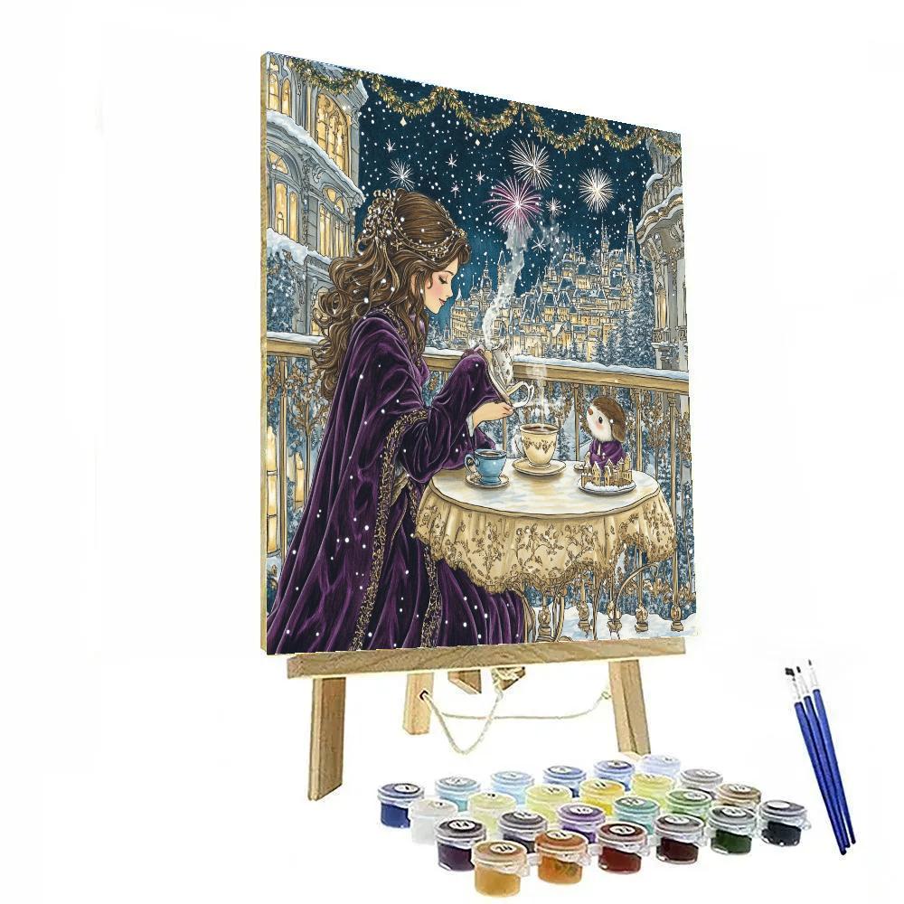 Winter Starlight Tea With Princess paint by numbers