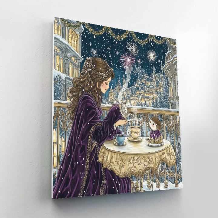Winter Starlight Tea With Princess paint by numbers