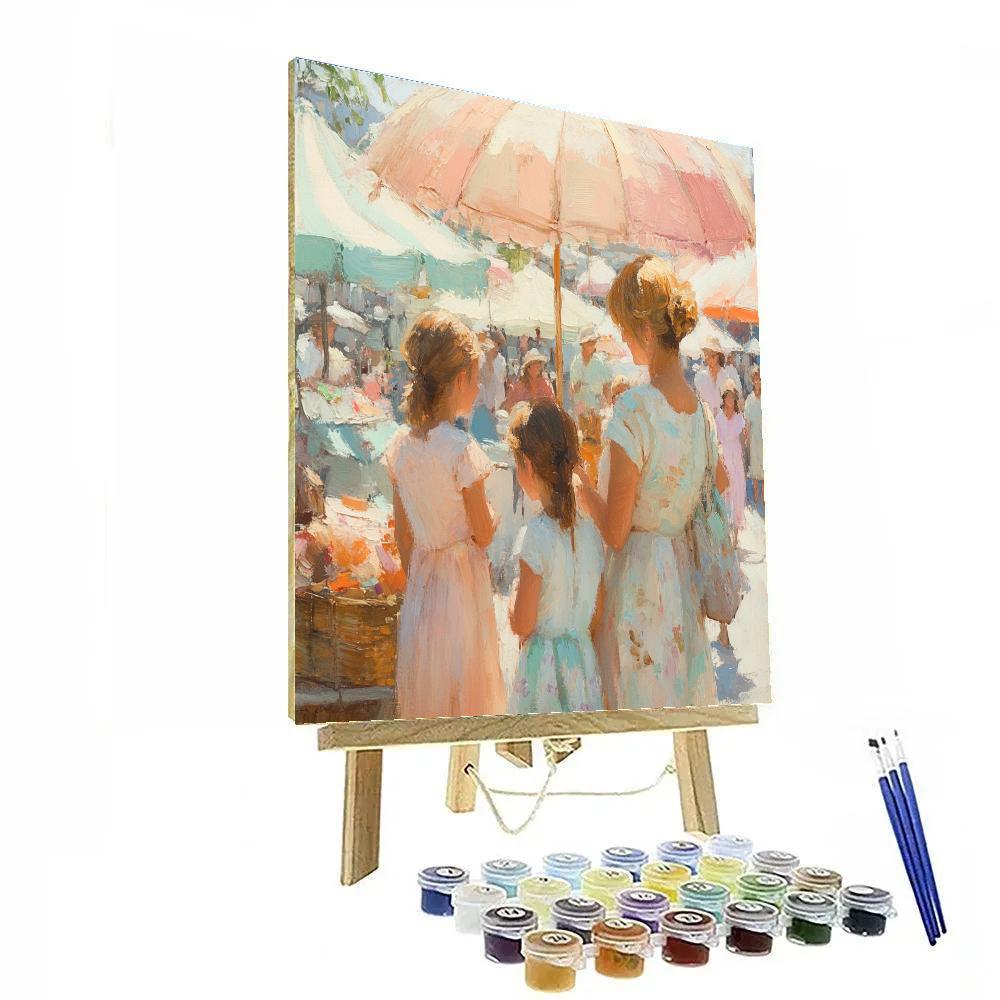 Mary Cassatt Inspired Mothers Market DIY paint by numbers