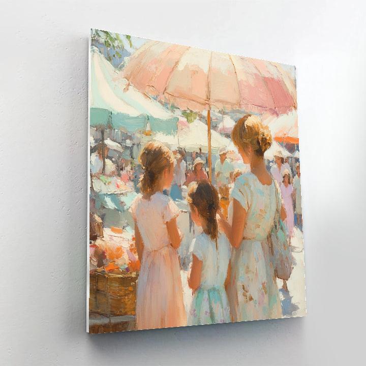 Mary Cassatt Inspired Mothers Market DIY paint by numbers