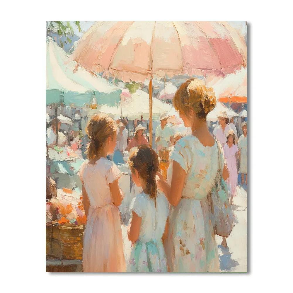 Mary Cassatt Inspired Mothers Market DIY paint by numbers