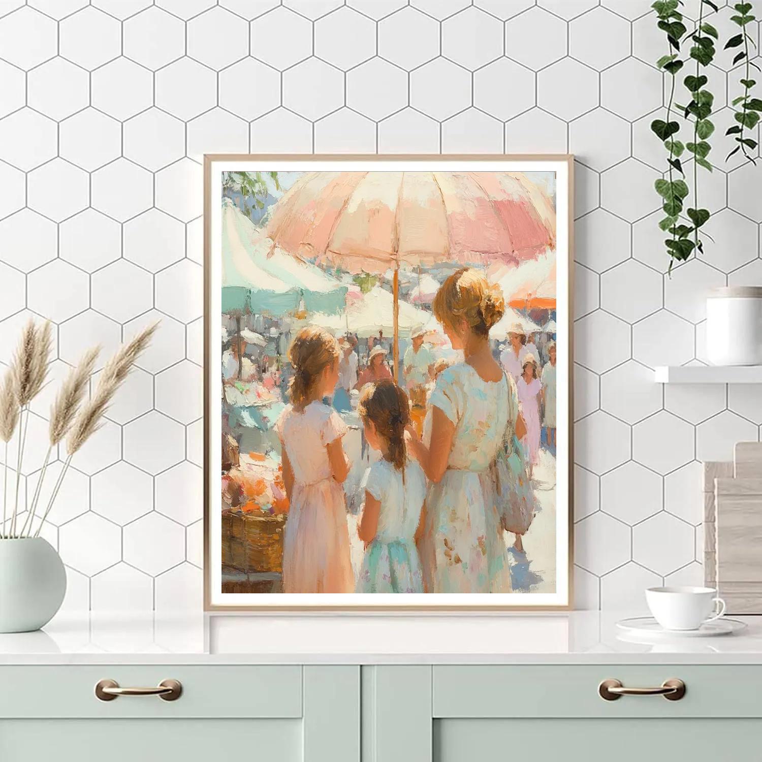 Mary Cassatt Inspired Mothers Market DIY paint by numbers