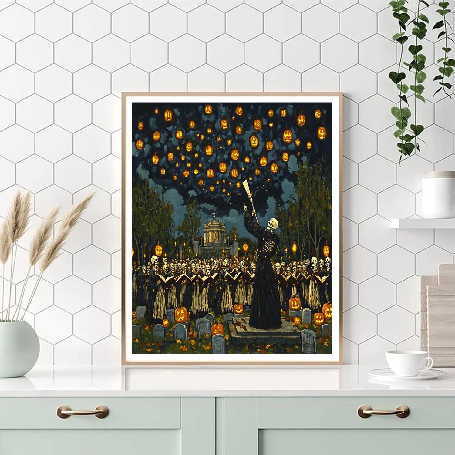 Graveyard Choir With Lantern Constellations Painting by numbers kit