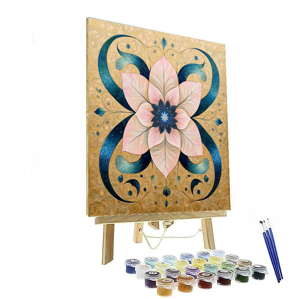 Alphonse Mucha Inspired Floral Nebula Harmony painting number kit