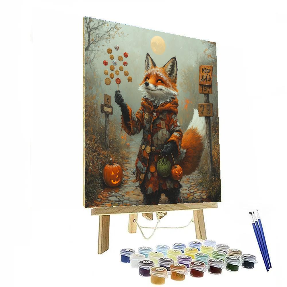 Trickster Fox Of The Foggy Crossroads Paint by numbers art