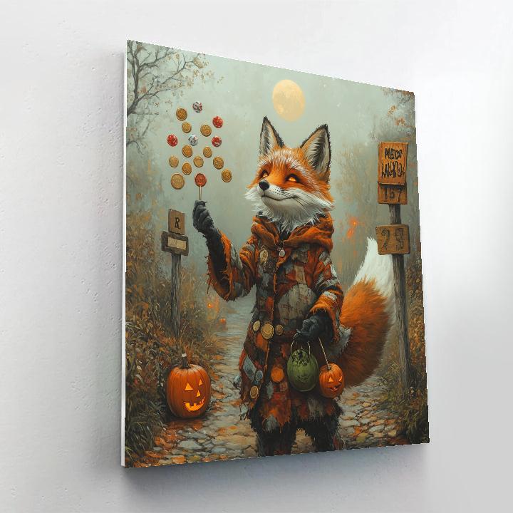 Trickster Fox Of The Foggy Crossroads Paint by numbers art