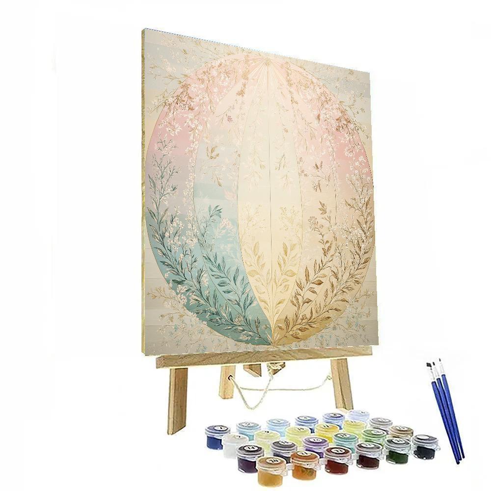 Alphonse Mucha Inspired Seasons Crescent Garden DIY paint by numbers