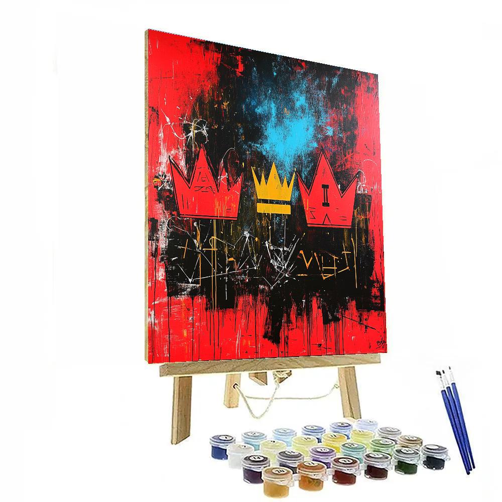 Jean-Michel Basquiat Inspired Cosmic Tension paint by color