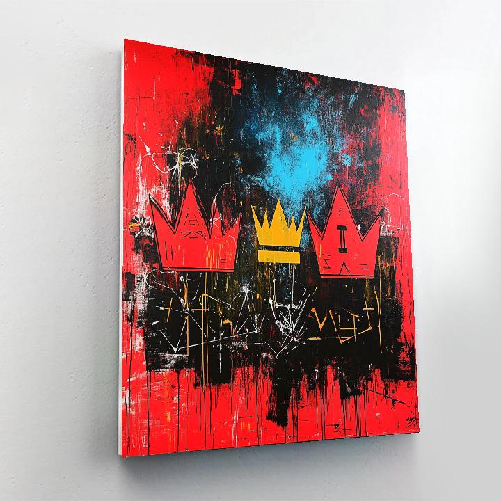 Jean-Michel Basquiat Inspired Cosmic Tension paint by color