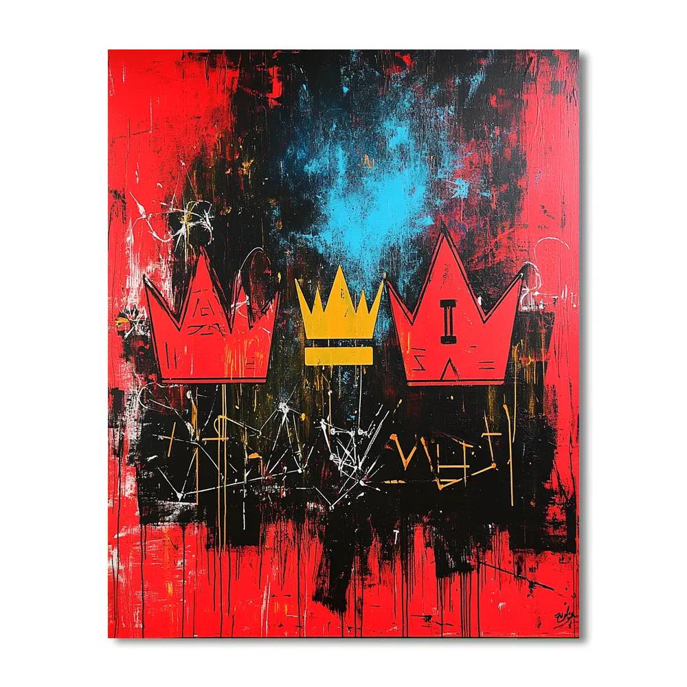 Jean-Michel Basquiat Inspired Cosmic Tension paint by color