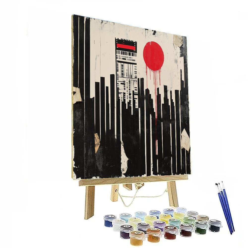 Banksy Inspired Capitalism Barcode Paint by numbers art