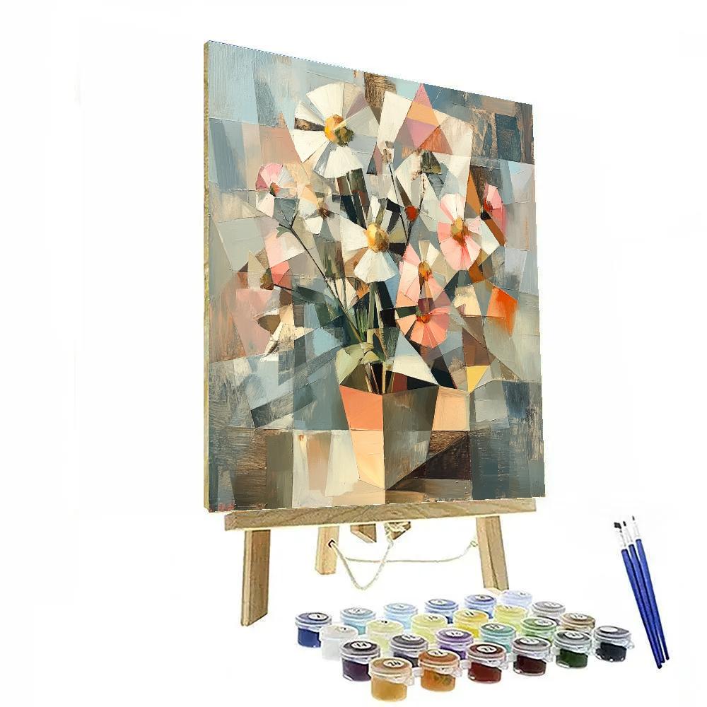 Picasso Inspired Cubist Floral Still Life Painting by numbers kit