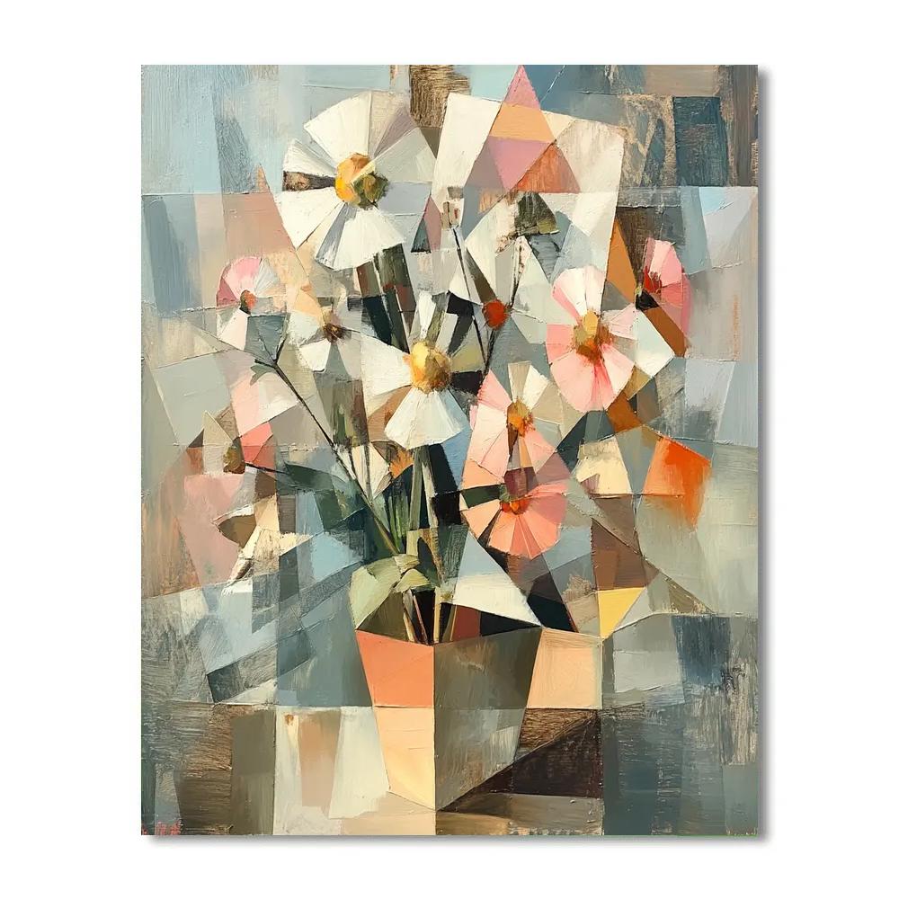 Picasso Inspired Cubist Floral Still Life Painting by numbers kit