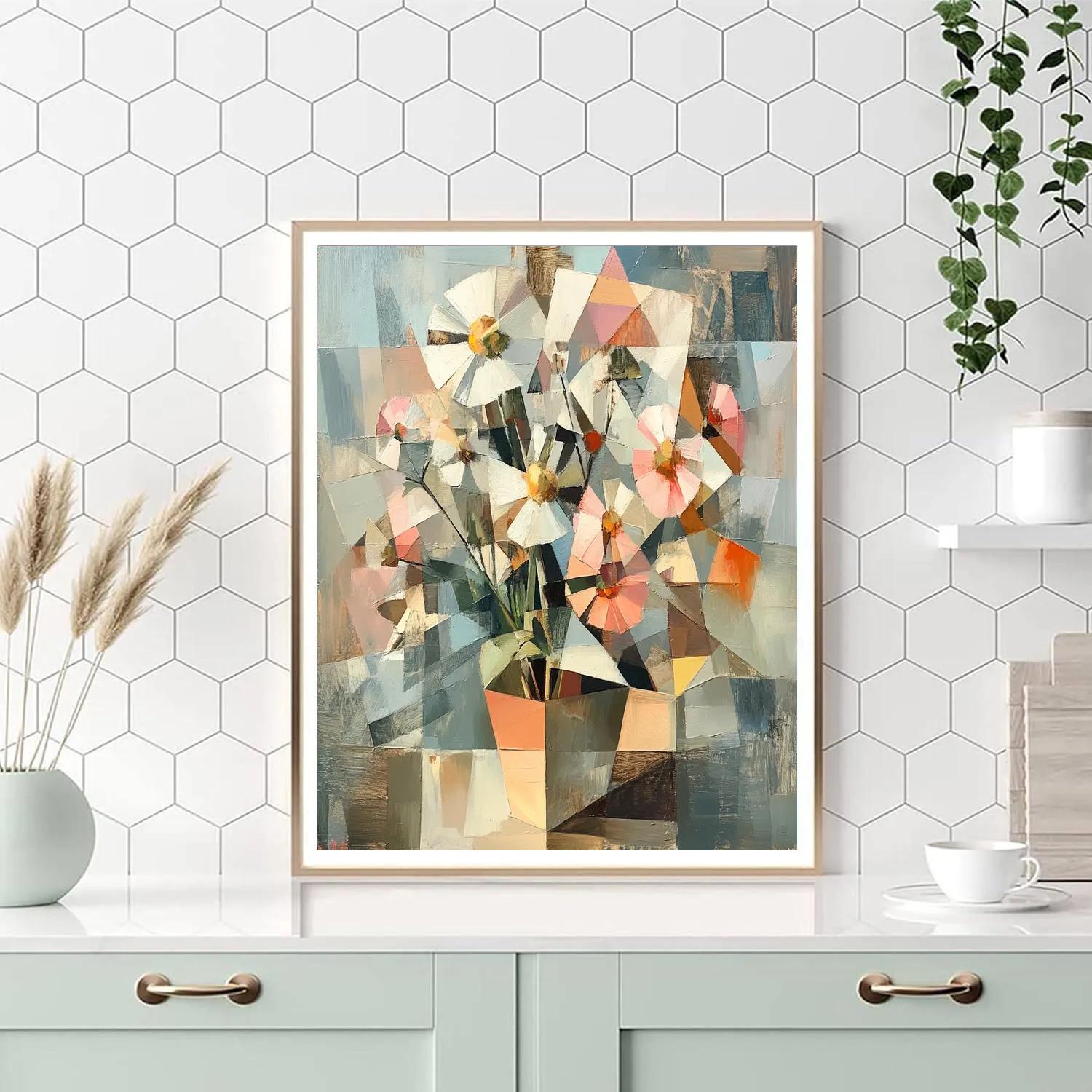 Picasso Inspired Cubist Floral Still Life Painting by numbers kit