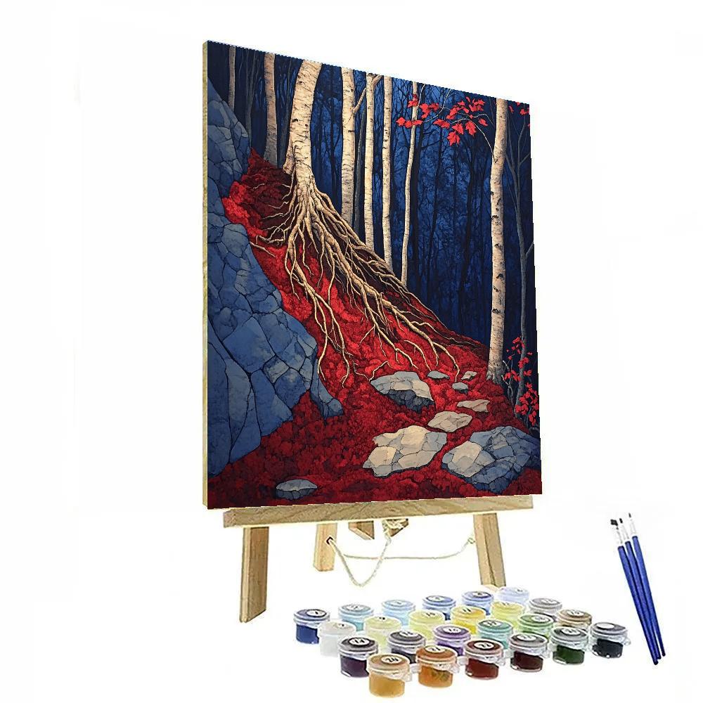 Arthur Lismer Inspired Twisted Roots Close Study Paint by numbers art