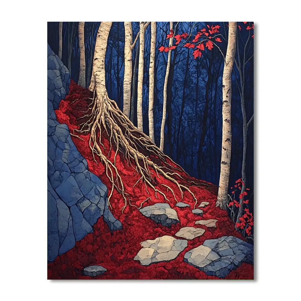 Arthur Lismer Inspired Twisted Roots Close Study Paint by numbers art