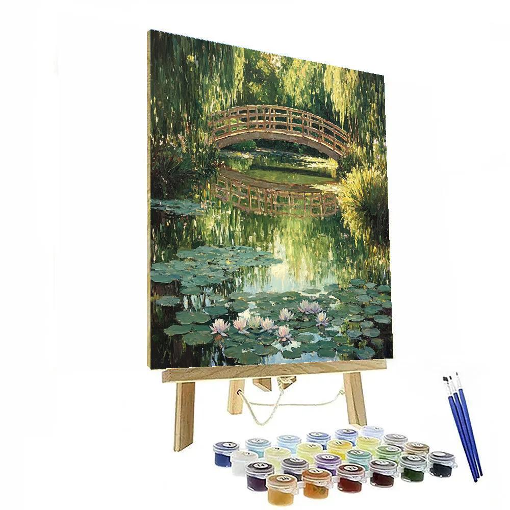 Claude Monet Inspired Giverny Bridge Reflection Study paint by numbers