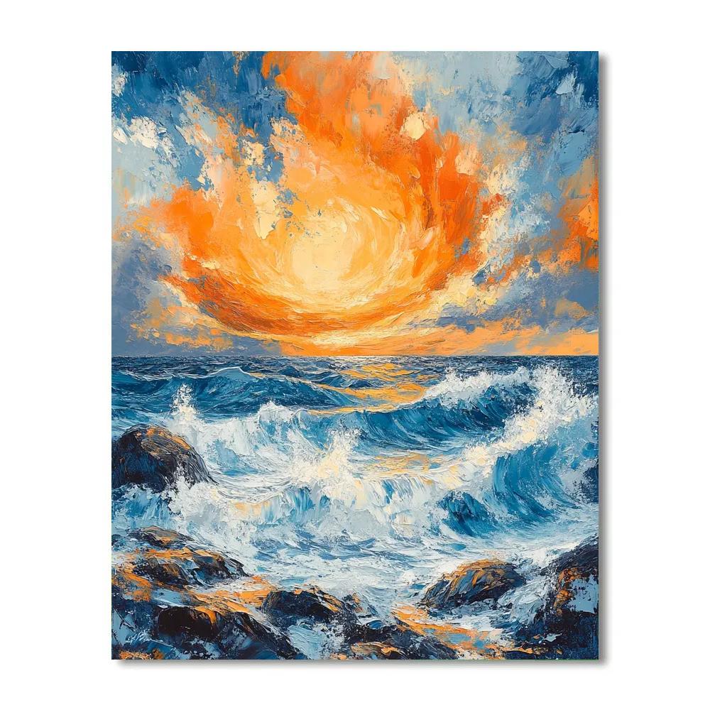 Edvard Munch Inspired Stormy Seascape Symphony Number painting