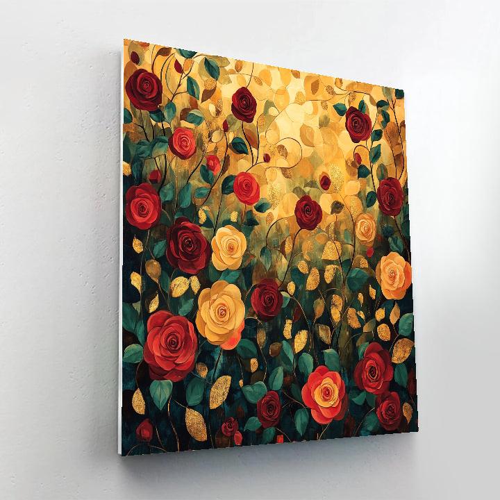 Gustav Klimt Inspired Golden Garden Of Roses Paint by numbers kits
