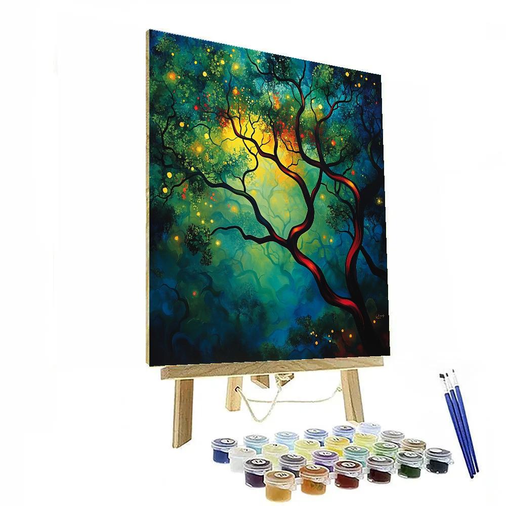 Edvard Munch Inspired Enchanted Forest Depths Paint by numbers art