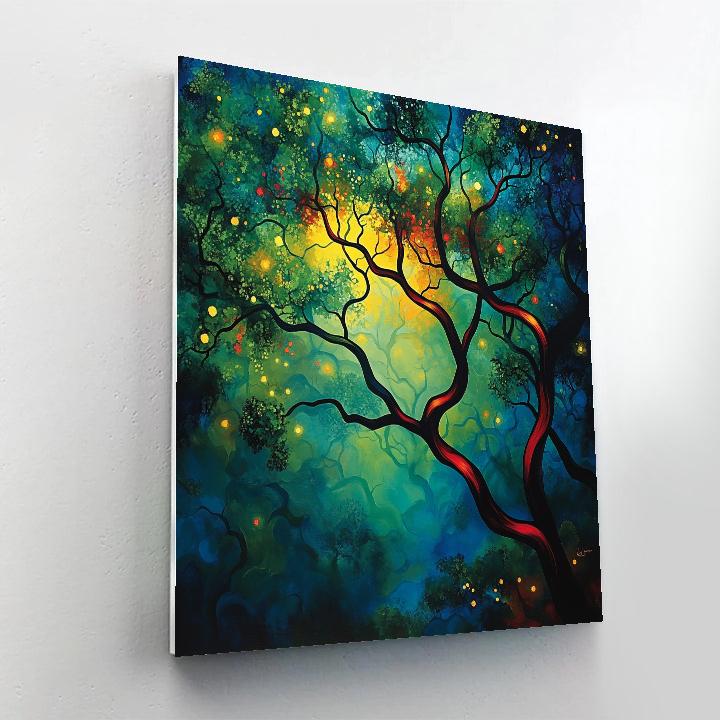 Edvard Munch Inspired Enchanted Forest Depths Paint by numbers art