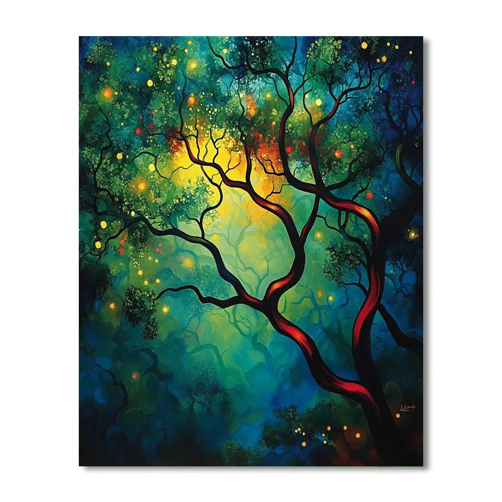 Edvard Munch Inspired Enchanted Forest Depths Paint by numbers art