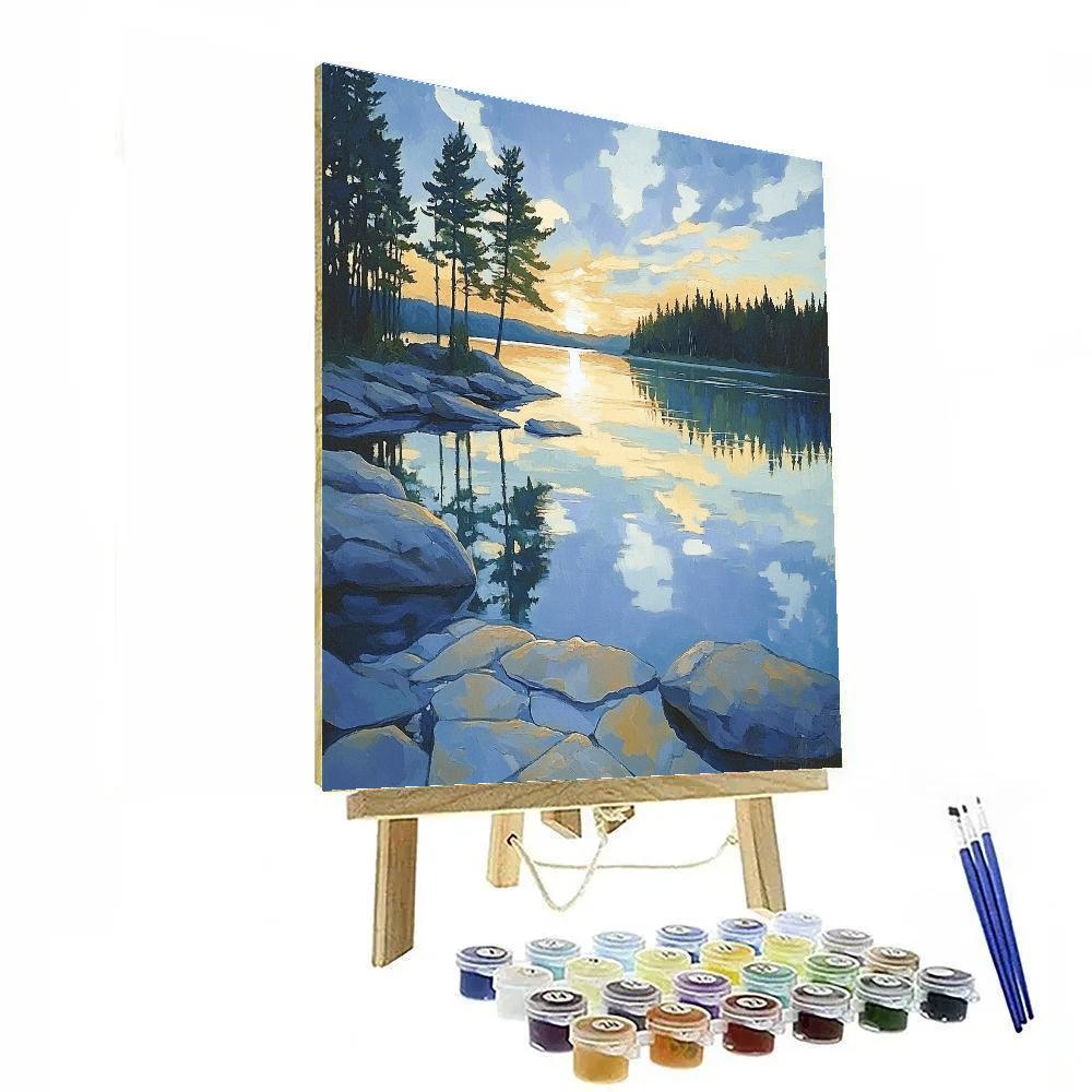 Franklin Carmichael Inspired Luminous Northern Lake At Dawn Paint by numbers kits