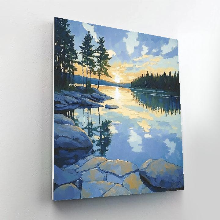 Franklin Carmichael Inspired Luminous Northern Lake At Dawn Paint by numbers kits