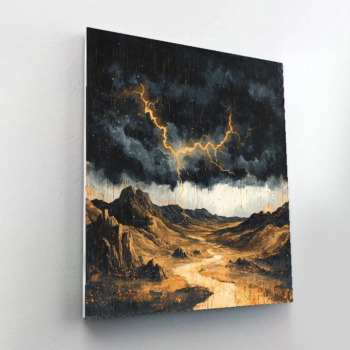 Francisco Goya Inspired Thunderstorm Over Gnarled Hillside DIY paint by numbers
