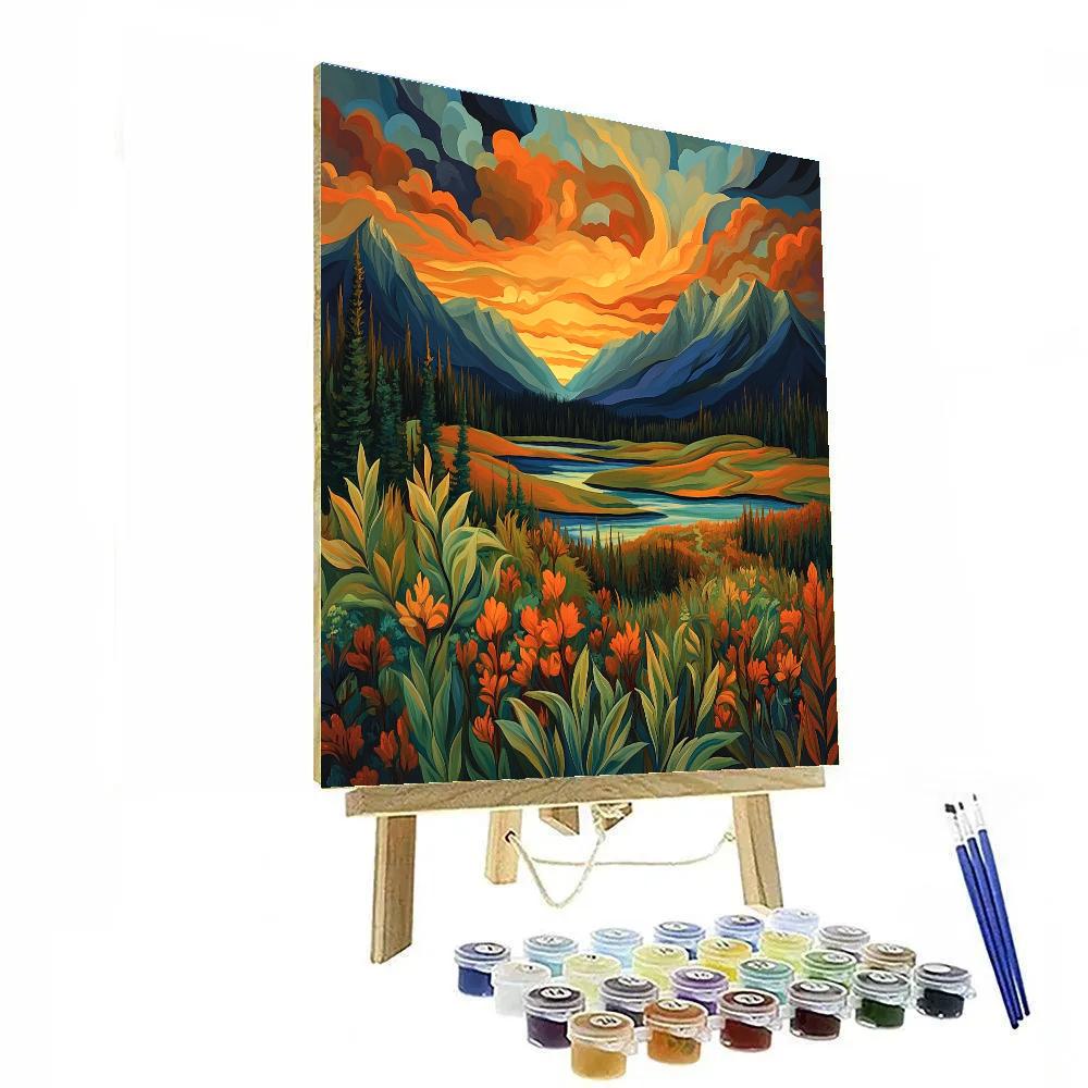 Frederick Varley Inspired Radiant Mountain Twilight Paint by numbers kits