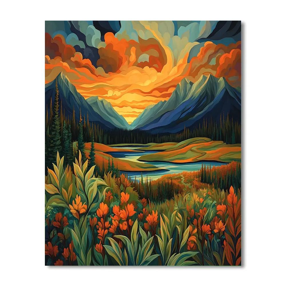 Frederick Varley Inspired Radiant Mountain Twilight Paint by numbers kits