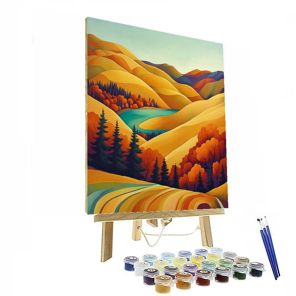 Franklin Carmichael Inspired Autumn Ridge With Golden Foliage Paint by numbers kits